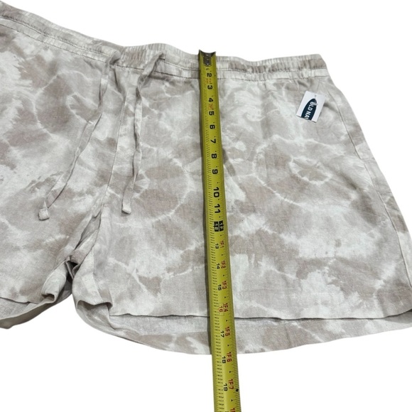 NEW Old Navy Cream and White Tie Dye Artsy Coastal Linen Blend Shorts Size XL - Picture 9 of 11